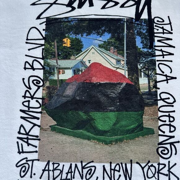 Stussy X Denim Tears Shirt Mens XL Farmers Blvd Tee Streetwear NY Queens Jamaica - Picture 2 of 9